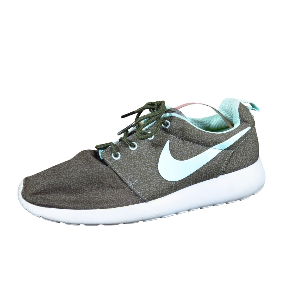 Nike Roshe One Women Running Shoes Sz 7.5 Athletic Casual Olive Aqua 599432-330